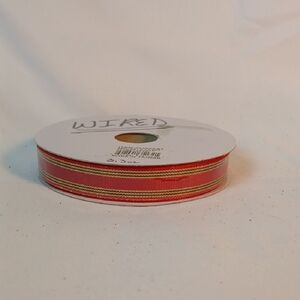 Red and Gold Wired Ribbon